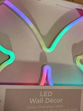 trueliving Color Changing LED Butterfly Wall Decor USB Powered Faux Neon Art NEW